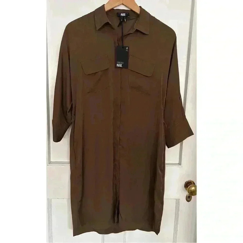 BNWT Paige Mayslie Shirt Dress in Cactus Size M ***Issue***